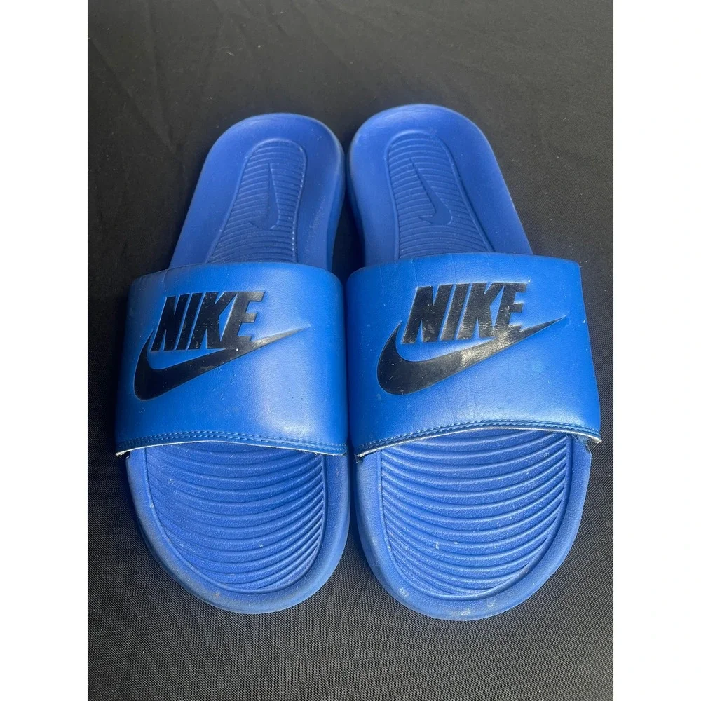 Nike Victori One Mens Slides Royal Blue Black CN9675-400 Size 12